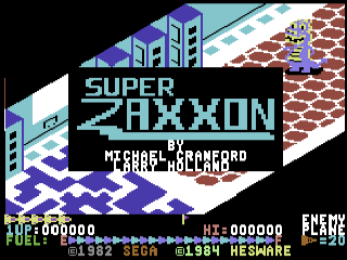 Super Zaxxon title screen for Commodore 64